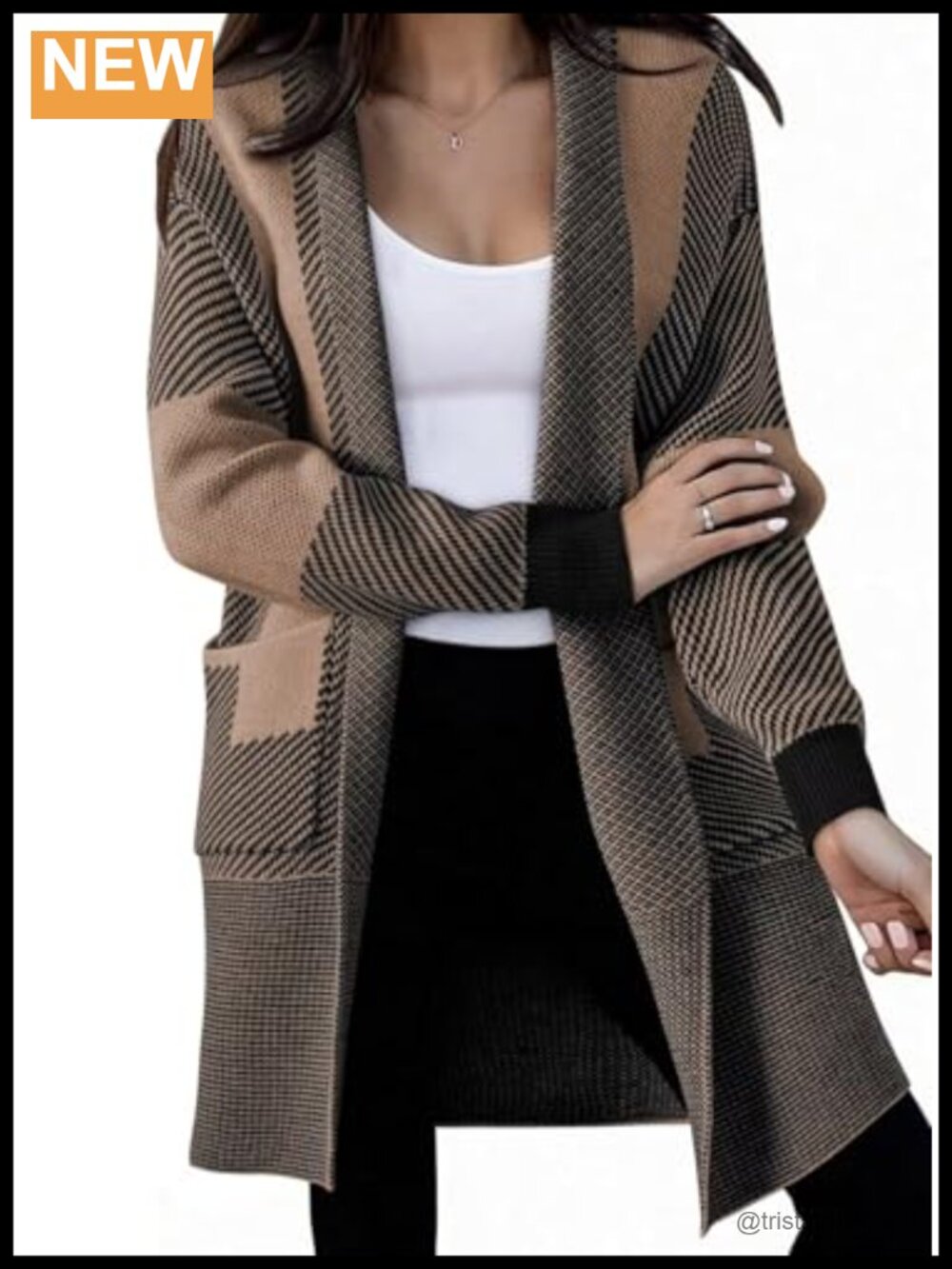 Women Oversized Long Cardigan Sweater Open Front Knit with Pockets